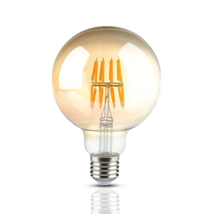 8W G95 LED Filament Bulb Amber Glass 2200K E27 8W G95 LED Filament Bulb Amber Glass 2200K E27