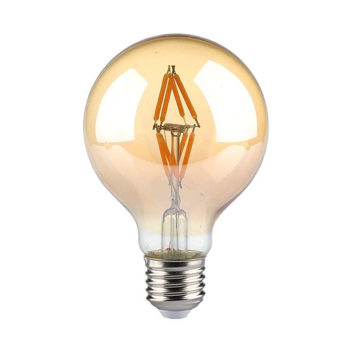 4W G80 LED Filament Bulb Amber Glass 2200K E27