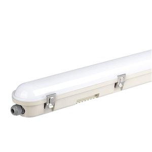 48W LED Wp Lamp Fitting 150cm with Samsung Chip Milky Cover+Ss Clips 6500K