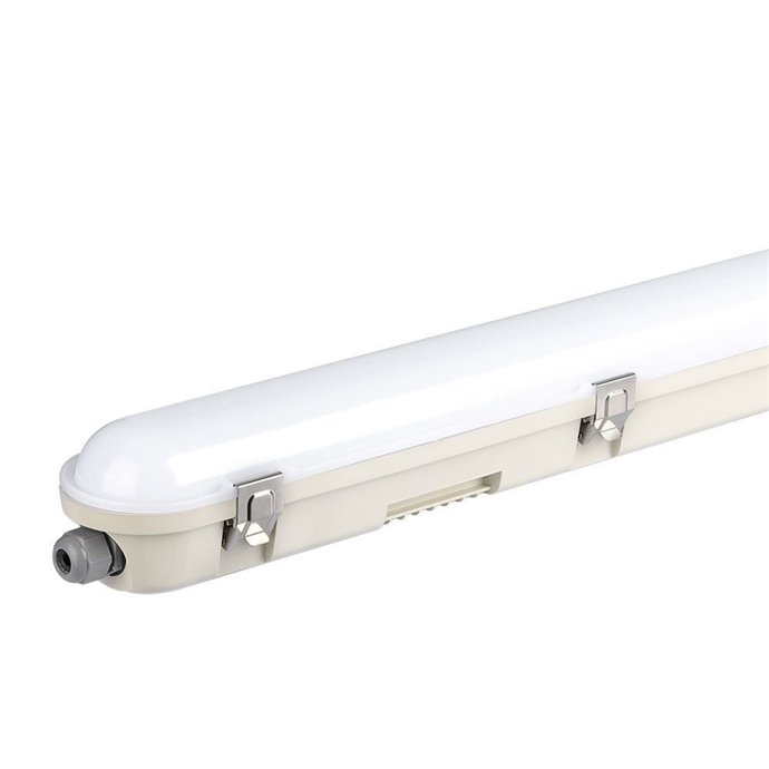 48W LED Wp Lamp Fitting 150cm with Samsung Chip Milky Cover+Ss Clips 6500K