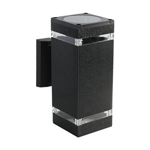 LED Wall Light with Black Body IP44 E27 Square