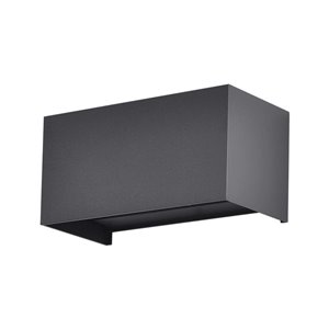 Rectangular LED Wall Lamp 24W 110LM/W with Double Adjustable Light Beam Black Color 3000K IP65