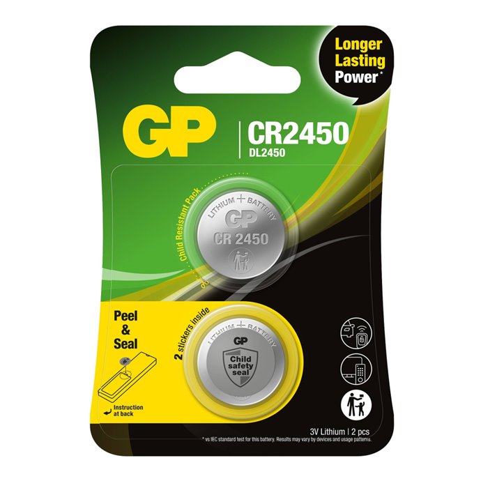 Batteria al Litio a Bottone 3V CR2450 (Blister 2 Pezzi) Batteria al Litio a Bottone 3V CR2450 (Blister 2 Pezzi)