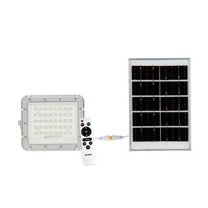 6W LED Solar Floodlight 4000K Replaceable Battery 3m Wire White Body