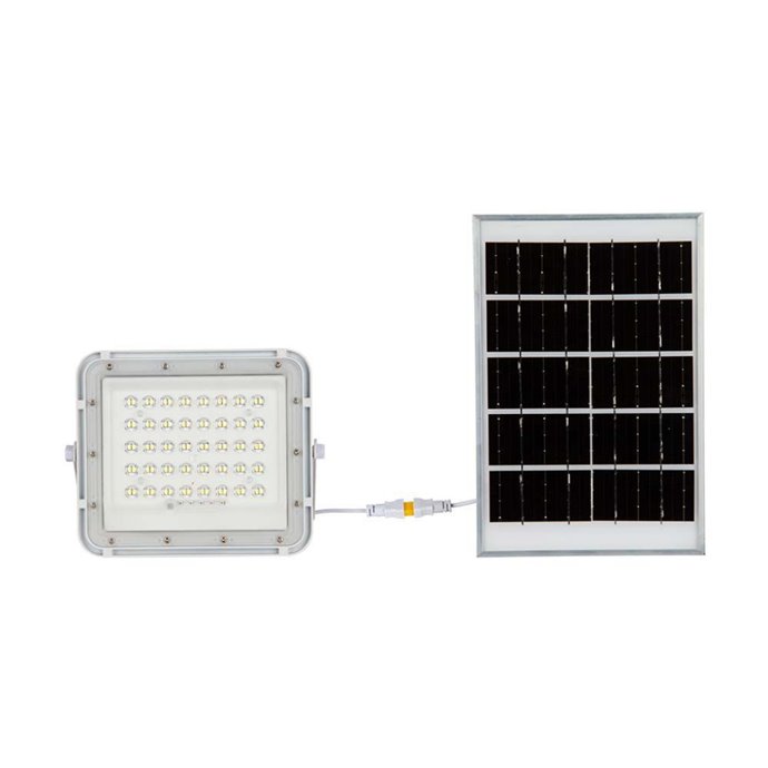 10W LED Solar Floodlight 6400K Replaceable Battery 3m Wire White Body 10W LED Solar Floodlight 6400K Replaceable Battery 3m Wire White Body