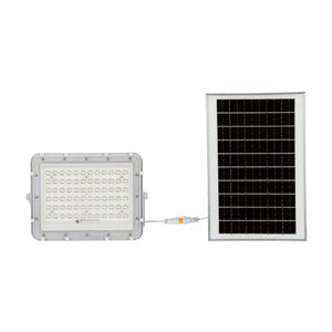 15W LED Solar Floodlight 4000K Replaceable Battery 3m Wire White Body