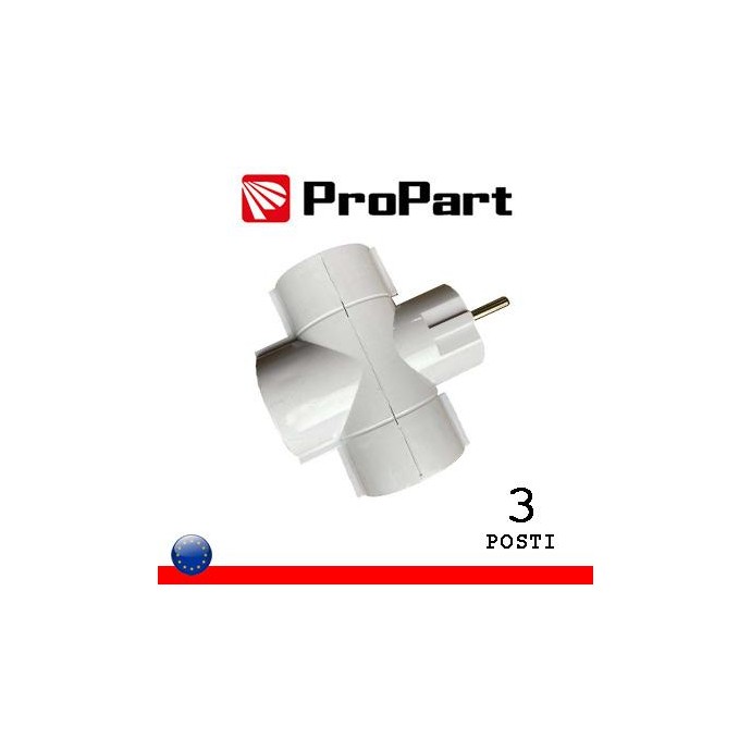 Adattatore 3 pos Schuko spina Schuko 16A polybag Adattatore 3 pos Schuko spina Schuko 16A polybag