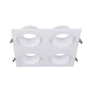 GU10 4 Head Spotlight Fitting Iron+PC White+White