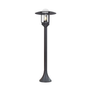 E27 Pole Lamp Holder Clear Glass Matt Black Body