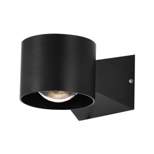 6W LED Wall Light 3000K Black Body IP65