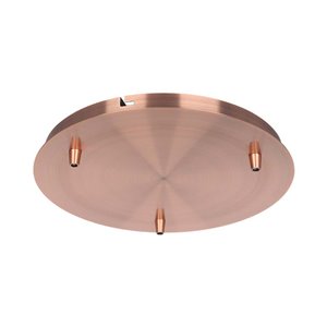 Steel Canopy D300*H25mm With 3 Holes On Surface Red Copper
