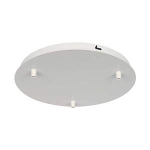Steel Canopy D300*H25mm With 3 Holes On Surface - Matt White