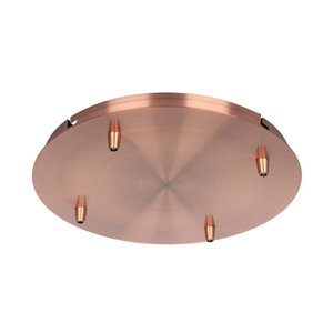Steel Canopy D300*H25mm With 5 Holes On Surface Red Copper