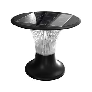 15W LED Solar Pilar Light Diamond LiFePO4 Battery 3.2V 6000mA CCT: 6000K+4000K Black