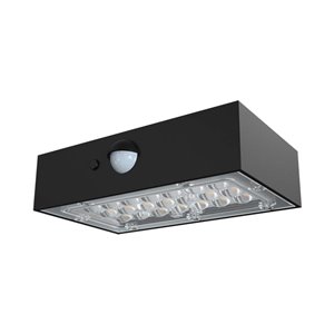 3W LED Solar Wall light Brick Lithium Battery 3.7v 1200mA CCT: 4000K+3000K Black