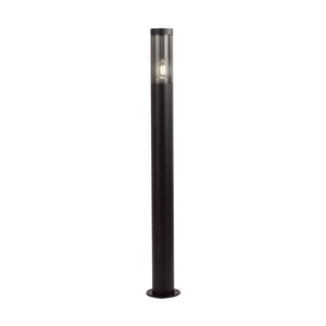 Bollard Garden Light Fitting E27 (76mmx119x1000mm) Smoke Plastic/SS Black Body IP44