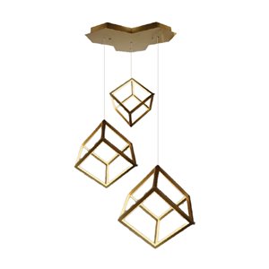46W LED Designer Hanging Light ( L56*W48.5*156CM) 3000K Gold Body