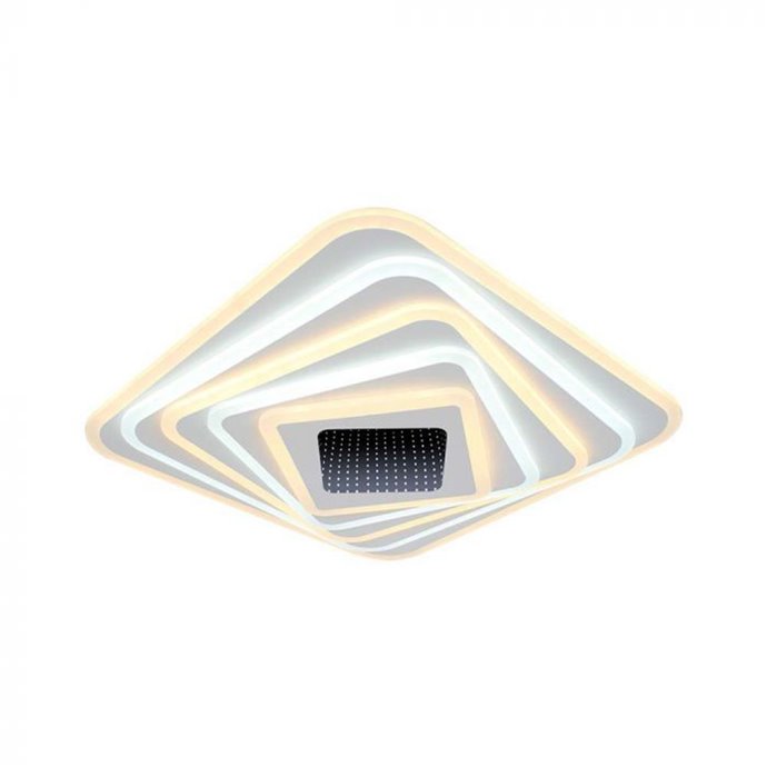 150W Designer Smart Ceiling Light (50*50*7CM) CCT: 3000K+6000K Dimmable + Remote Control 150W Designer Smart Ceiling Light (50*50*7CM) CCT: 3000K+6000K Dimmable + Remote Control