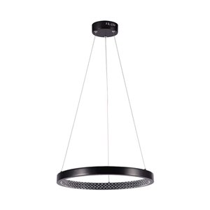19W LED Designer Hanging Lamp Black 3000K