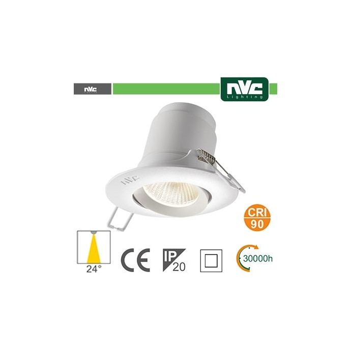 Faro direzionabile LED IP20 9W 4000K 700LM 24º FORO:95mm Faro direzionabile LED IP20 9W 4000K 700LM 24º FORO:95mm