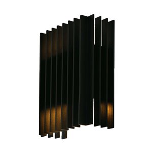 2*12W LED Outdoor Wall Light (W141*D65*H200mm) 3000K Black Body IP65