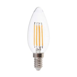 LED Bulb - 6W Filament E14 Clear Cover Candle 3000K 130LM/W