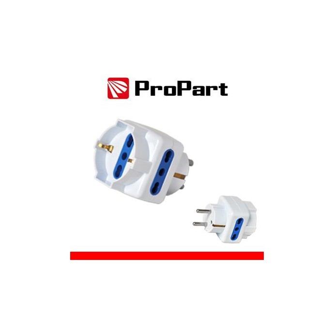 Adattatore 3pos bipasso/schuko spina Schuko Adattatore 3pos bipasso/schuko spina Schuko