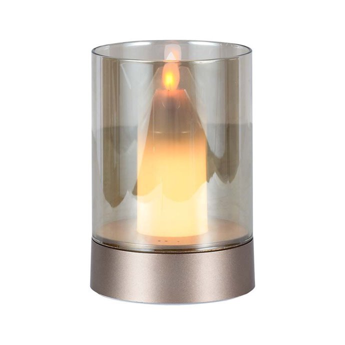 2W LED Candle Table Lamp 3000K Champagne Gold + Amber Glass 2W LED Candle Table Lamp 3000K Champagne Gold + Amber Glass