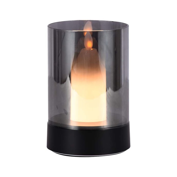 2W LED Candle Table Lamp 3000K Black + Smoky Glass 2W LED Candle Table Lamp 3000K Black + Smoky Glass