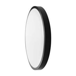 24W LED Dome Light Round Black Frame 6500K IP44