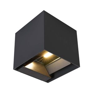 9W COB LED Solar Wall Light Battery 1x2600mAh 16HRS 3000K Black Body IP65