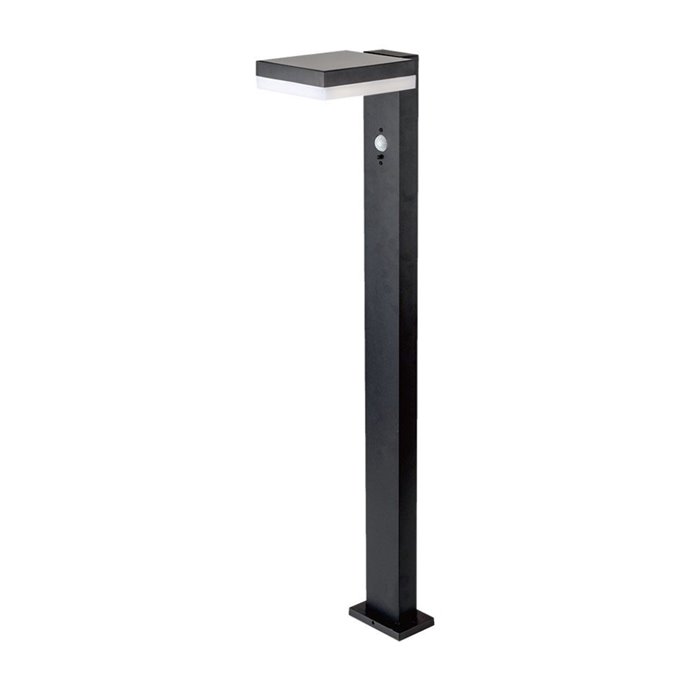 Piantana Solare LED da Giardino Quadrata con Sensore PIR 5.5W Corpo Nero 155*299*155mm 3000K IP54 Piantana Solare LED da Giardino Quadrata con Sensore PIR 5.5W Corpo Nero 155*299*155mm 3000K IP54