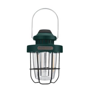 LED Camping Lantern Lamp 8W SMD + Filament 8W Green Color Rechargeable with USB C Dimmable IP44 2700K+6500K