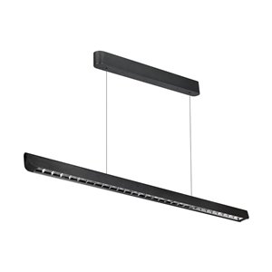 36W LED Linear Hanging Suspension Light Lens Type-CCT:3IN1 - Black