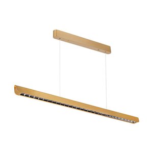 36W LED Linear Hanging Suspension Light Lens Type-CCT:3IN1 - Matte Gold