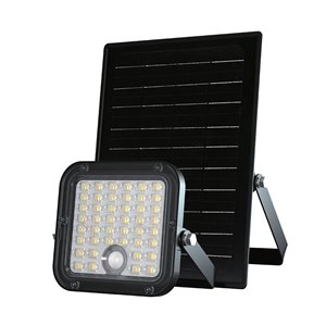 10W LED Solar Floodlight LiFePo Battery Black CCT 4000K+6000K