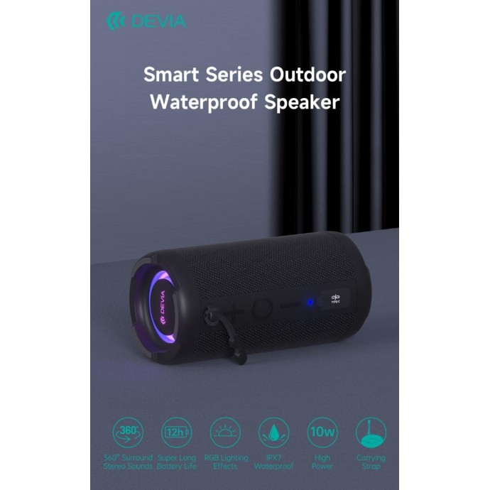 Altoparlante Bluetooth 10 Watt waterproof con led multicolor Altoparlante Bluetooth 10 Watt waterproof con led multicolor