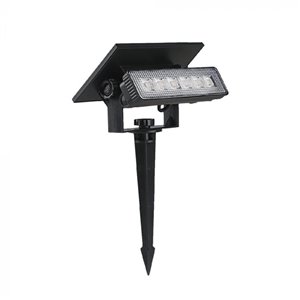 0.9W LED Mini Wall Mount & Solar Spike Black Body 2in1 3000K IP65
