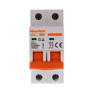 Interruttore Magnetetermico MeanWell Curva C 2P 2M 6kA C16A AC 400V IP20 IEC60898