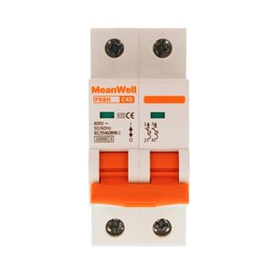 Interruttore Magnetetermico MeanWell Curva C 2P 2M 10kA C40A AC 400V IP20 IEC60898