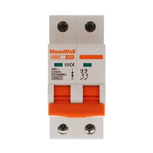 Interruttore Magnetetermico MeanWell Curva C 2P 2M 10kA C32A AC 400V IP20 IEC60898