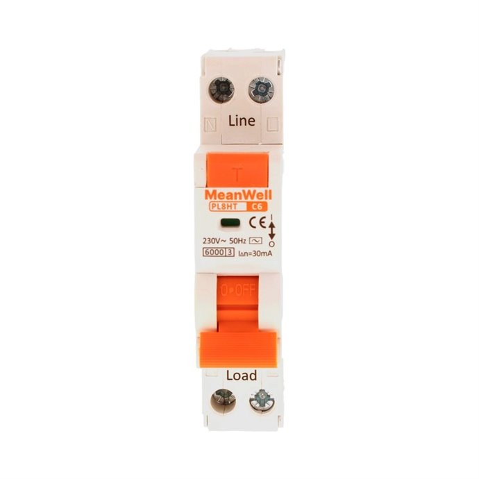 Magnetotermico Differenziale MeanWell Tipo AC Curva C 1P+N 1M 6kA C6A AC 230V Magnetotermico Differenziale MeanWell Tipo AC Curva C 1P+N 1M 6kA C6A AC 230V