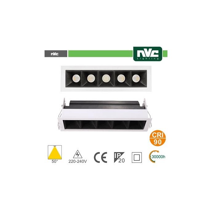 Incasso Multi lampada - 5X3W 970LM 4000K 50° 90CRI Incasso Multi lampada - 5X3W 970LM 4000K 50° 90CRI