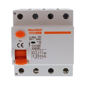 Differenziale Puro MeanWell Tipo A 3P+N 4M 6kA 300mA 63A AC 400V