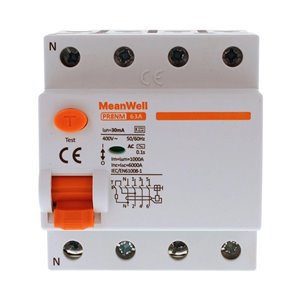 Differenziale Puro MeanWell Tipo AC 3P+N 4M 6kA 30mA 63A 400V