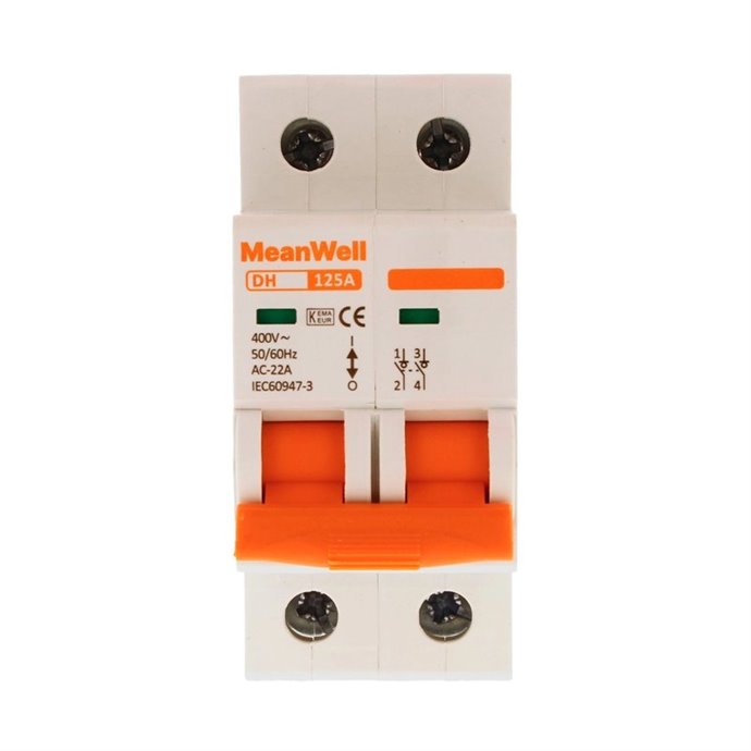 Sezionatore MeanWell 2P 2M 125A AC 400V IP20 IEC60947 Sezionatore MeanWell 2P 2M 125A AC 400V IP20 IEC60947