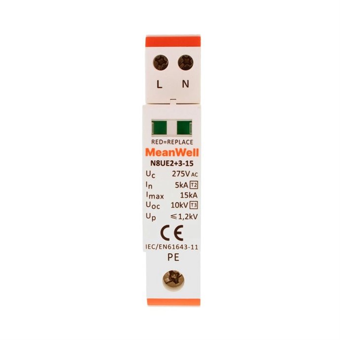 Scaricatore Di Sovratensione MeanWell Tipo 2+3 T2+T3 1 Polo+1 Polo 1M 5kA-15kA 10kV AC 275V IP20 IEC61643 Scaricatore Di Sovratensione MeanWell Tipo 2+3 T2+T3 1 Polo+1 Polo 1M 5kA-15kA 10kV AC 275V IP20 IEC61643
