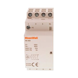 Contattore MeanWell 4P 2M 3NO+1NC 25A AC 230V IP20