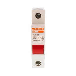 Indicatore LED Rosso MeanWell 1 Polo 1M 230V AC IP20 IEC60947
