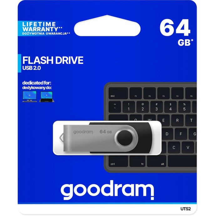 Chiavetta/Pendrive USB Goodram Twister 64GB nera USB 2.0 Chiavetta/Pendrive USB Goodram Twister 64GB nera USB 2.0